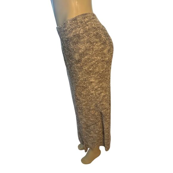 Women L Anthropologie MOTH Sweater Knit Long Midi Faux Wrap Skirt Boucle Oatmeal - Picture 3 of 6